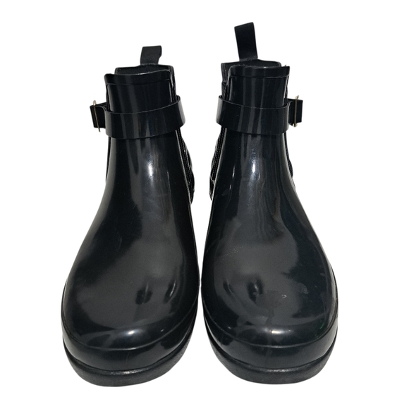 Hunter Women's Refined Quilted Gothic Winter Rain Rubber Chelsea Boots Sz 9 Blac - Picture 5 of 16
